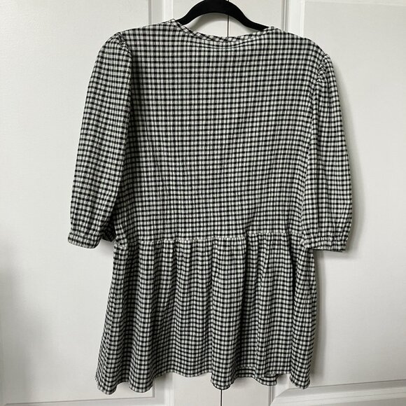 NWT Smash + Tess Valentina Puff Sleeve Top Womens M Gingham Babydoll Tunic - Picture 6 of 8